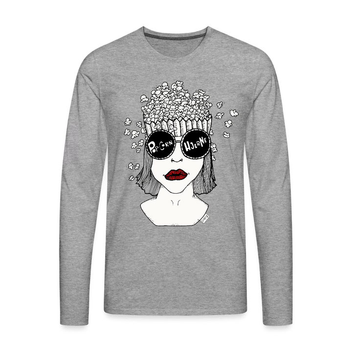 ADHD Popcorn Hjerne - Herre langærmet trøje - Premium langærmet Herre - T-shirt - grå meleret - Dajlig