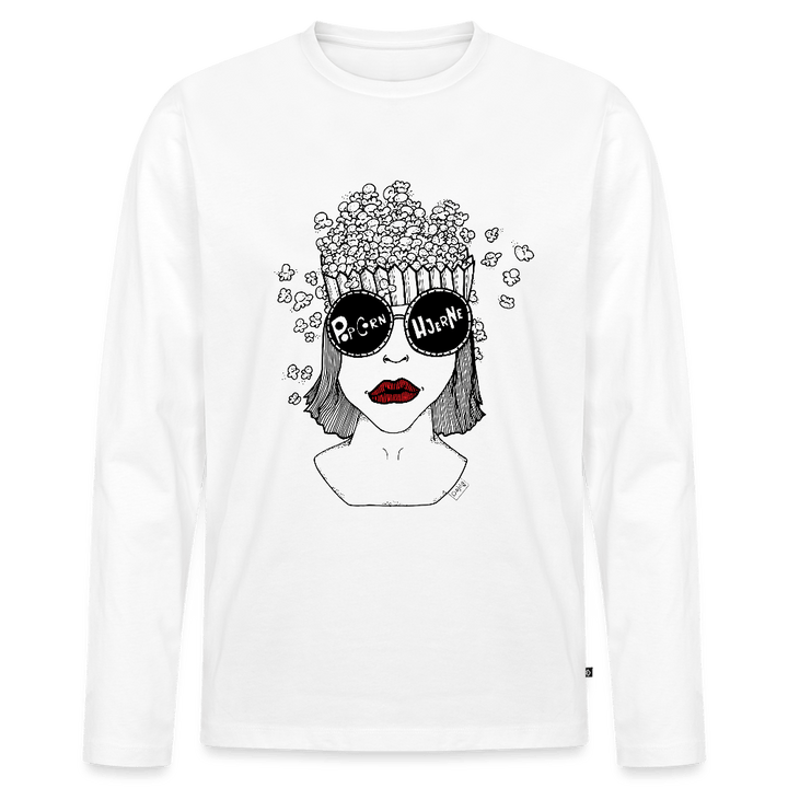 ADHD Popcorn Hjerne - Herre langærmet trøje - Premium langærmet Herre - T-shirt - hvid - Dajlig