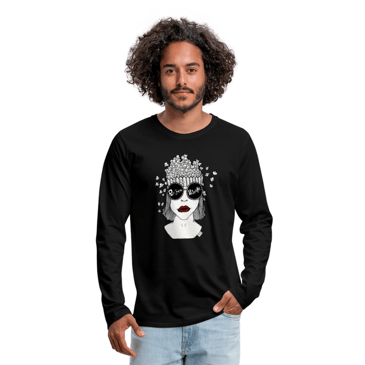 ADHD Popcorn Hjerne - Herre langærmet trøje - Premium langærmet Herre - T-shirt - sort - Dajlig