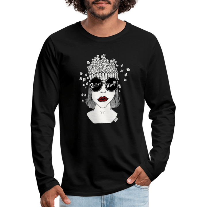 ADHD Popcorn Hjerne - Herre langærmet trøje - Premium langærmet Herre - T-shirt - sort - Dajlig