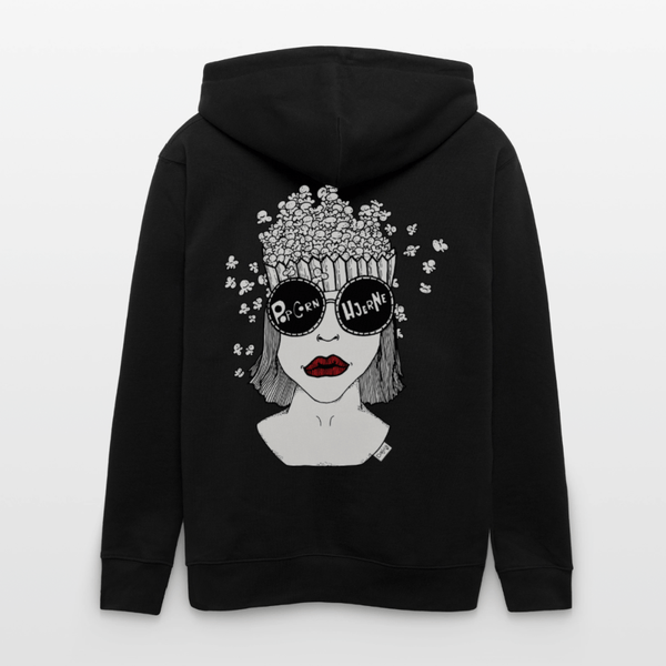 ADHD Popcorn Hjerne - Kraftig Unisex hættetrøje m. lynlås - Stanley/Stella økologisk unisex - hættejakke CULTIVATOR - sort - Dajlig
