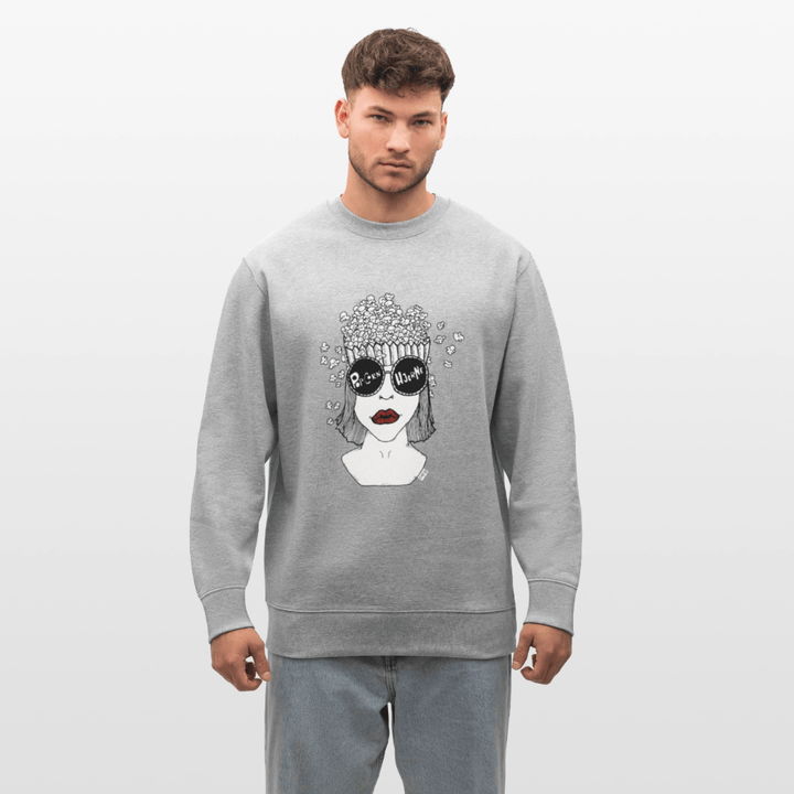 ADHD Popcorn Hjerne - Unisex Sweatshirt - Stanley/Stella økologisk unisex - sweatshirt CHANGER - grå meleret - Dajlig