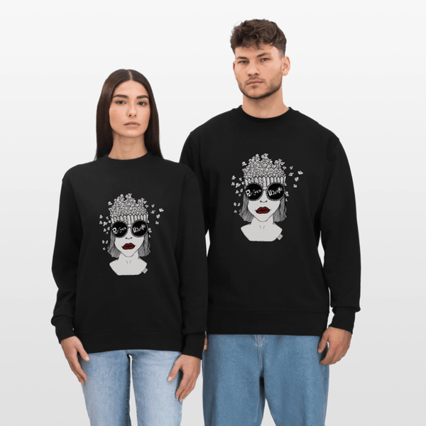 ADHD Popcorn Hjerne - Unisex Sweatshirt - Stanley/Stella økologisk unisex - sweatshirt CHANGER - sort - Dajlig