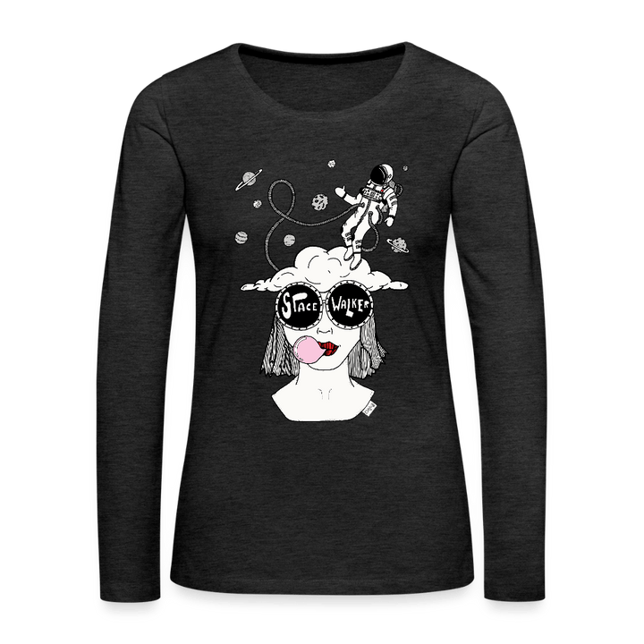 ADHD Space Walker - Dame langærmet trøje - Dame premium T-shirt med lange ærmer - charcoal - Dajlig