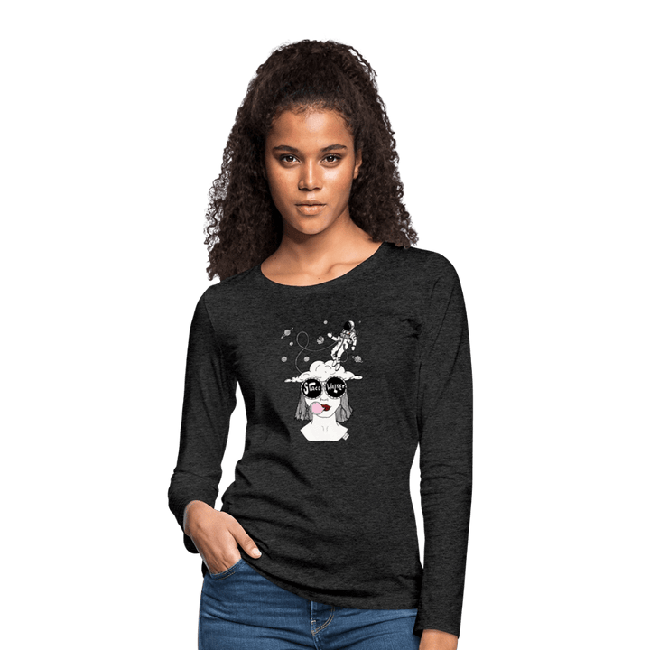 ADHD Space Walker - Dame langærmet trøje - Dame premium T-shirt med lange ærmer - charcoal - Dajlig
