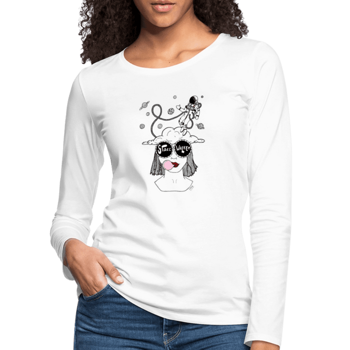 ADHD Space Walker - Dame langærmet trøje - Dame premium T-shirt med lange ærmer - hvid - Dajlig