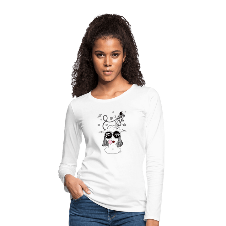 ADHD Space Walker - Dame langærmet trøje - Dame premium T-shirt med lange ærmer - hvid - Dajlig