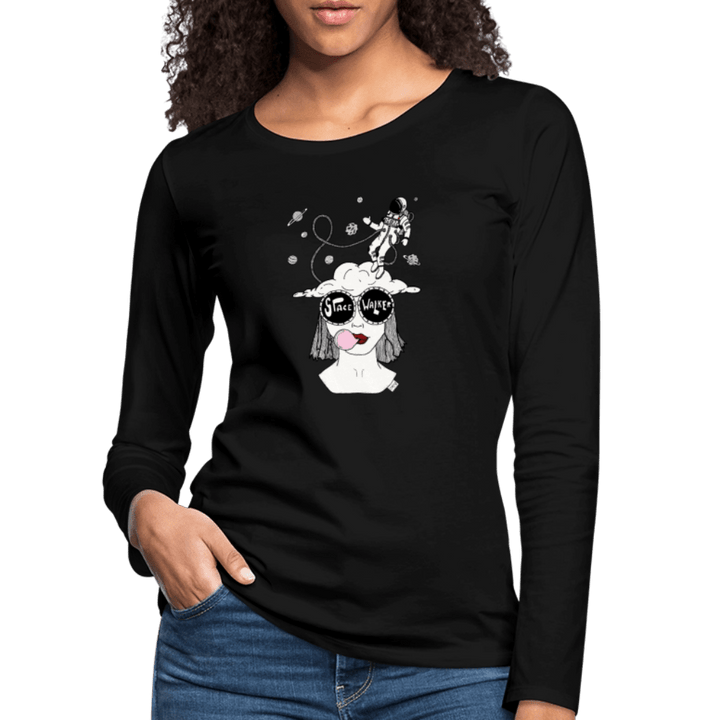 ADHD Space Walker - Dame langærmet trøje - Dame premium T-shirt med lange ærmer - sort - Dajlig