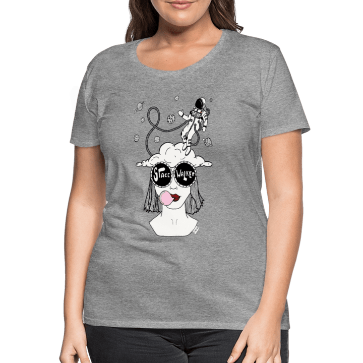 ADHD Space Walker Dame T-shirt - Dame premium T-shirt - grå meleret - Dajlig