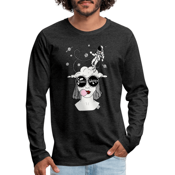 ADHD Space Walker - Herre langærmet trøje - Premium langærmet Herre - T-shirt - charcoal - Dajlig