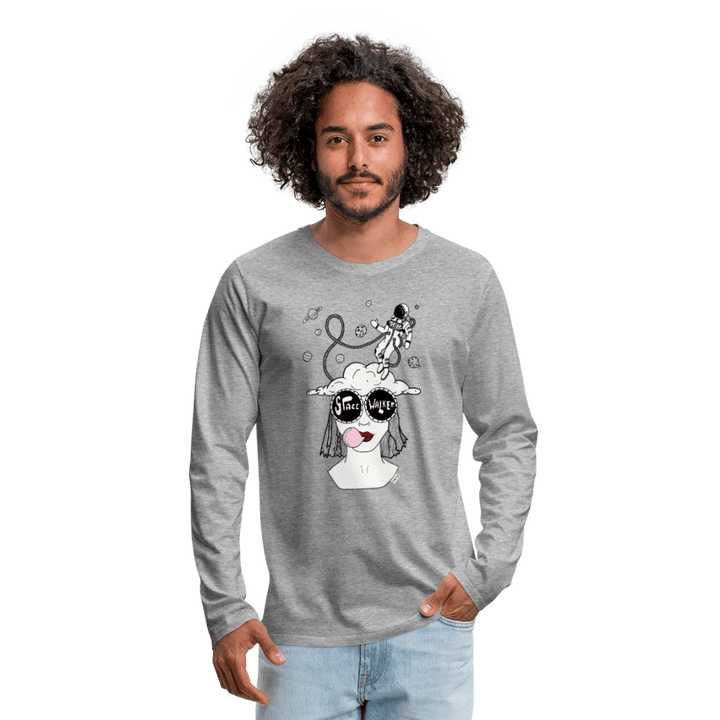 ADHD Space Walker - Herre langærmet trøje - Premium langærmet Herre - T-shirt - grå meleret - Dajlig