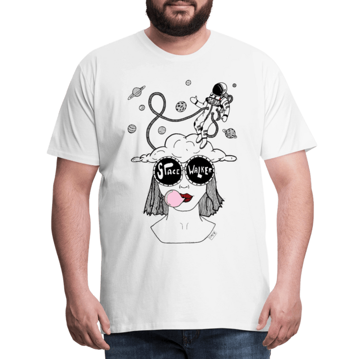 ADHD Space Walker Herre T-shirt - Herre premium T-shirt - hvid - Dajlig.dk