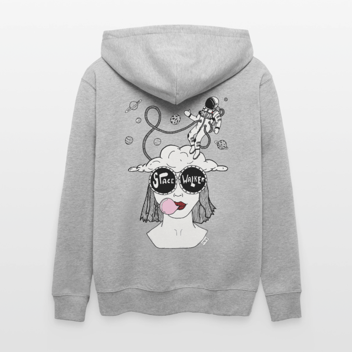 ADHD Space Walker - Kraftig Unisex hættetrøje m. lynlås - Stanley/Stella økologisk unisex - hættejakke CULTIVATOR - grå meleret - Dajlig