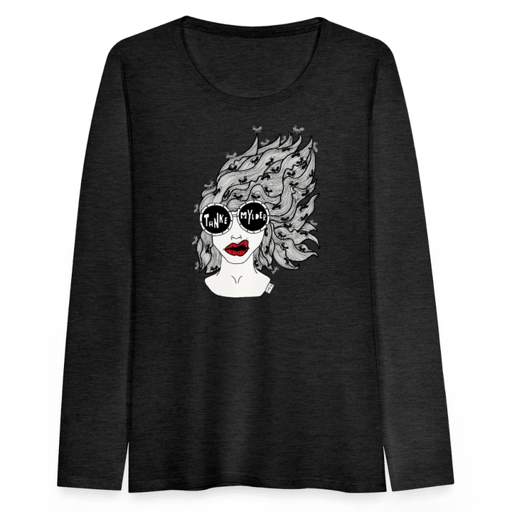 ADHD Tankemylder - Dame langærmet trøje - Dame premium T-shirt med lange ærmer - charcoal - Dajlig