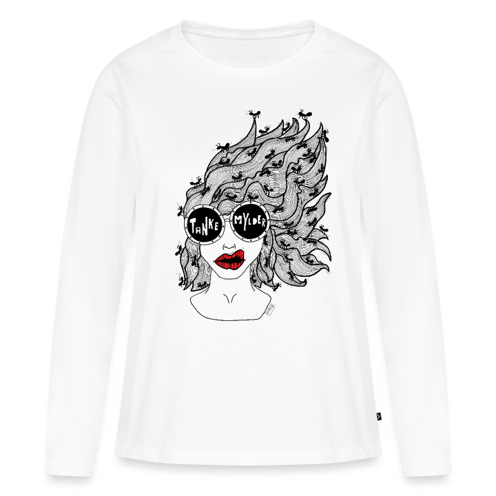ADHD Tankemylder - Dame langærmet trøje - Dame premium T-shirt med lange ærmer - hvid - Dajlig