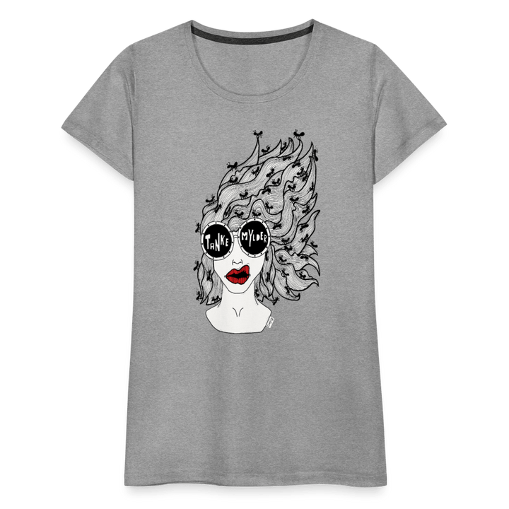 ADHD Tankemylder Dame T-shirt - Dame premium T-shirt - grå meleret - Dajlig