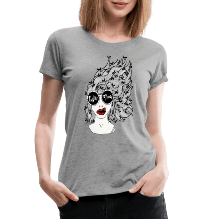ADHD Tankemylder Dame T-shirt - Dame premium T-shirt - grå meleret - Dajlig