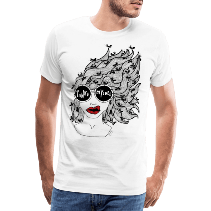 ADHD Tankemylder Herre T-shirt - Herre premium T-shirt - hvid - Dajlig