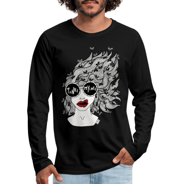 ADHD Tankemylder - Herre Trøje - Herre premium T-shirt med lange ærmer - charcoal - Dajlig