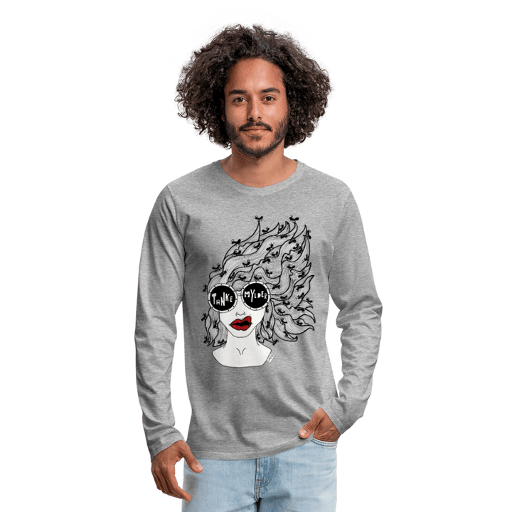 ADHD Tankemylder - Herre Trøje - Herre premium T-shirt med lange ærmer - grå meleret - Dajlig