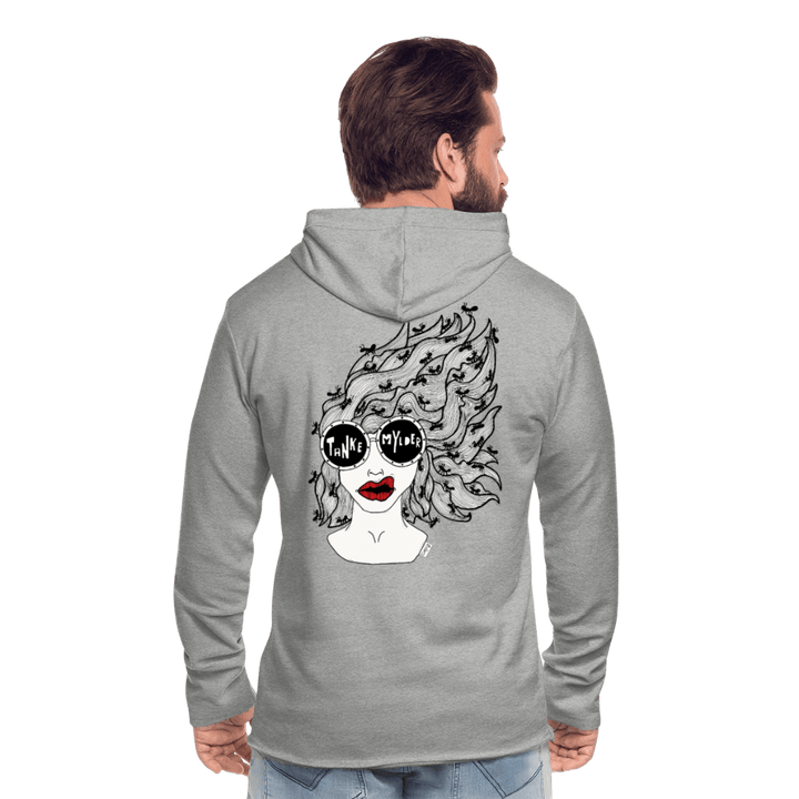 ADHD Tankemylder - Let Unisex hættetrøje - Let sweatshirt med hætte, unisex - grå meleret - Dajlig