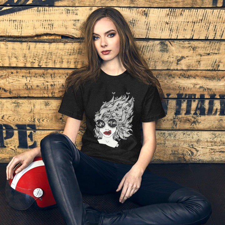 ADHD Tankemylder, Unisex t-shirt fra Bella+Canvas - t-shirt - Black Heather - Dajlig.dk