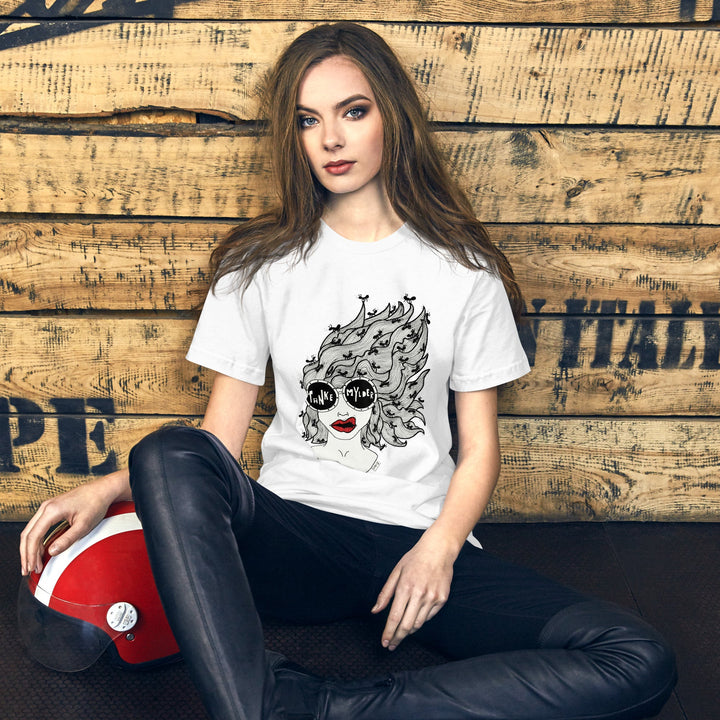 ADHD Tankemylder, Unisex t-shirt fra Bella+Canvas - t-shirt - White - Dajlig.dk