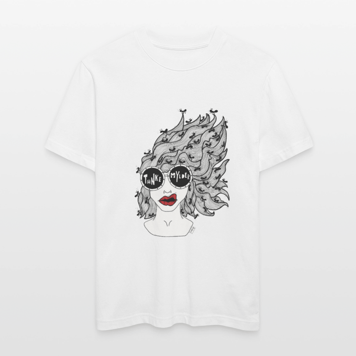 ADHD Tankemylder Unisex T-shirt - Stanley/Stella Relaxed Fit økologisk unisex - T-shirt Sparker - hvid - Dajlig