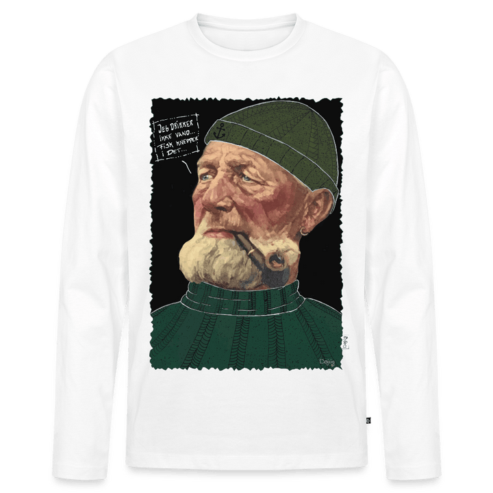 Anker Bådsmand - Herre Langærmet Trøje - Premium økologisk langærmet T-shirt til mænd - hvid - Dajlig