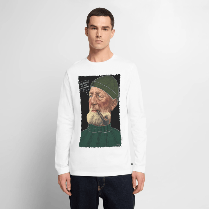 Anker Bådsmand - Herre Langærmet Trøje - Premium økologisk langærmet T-shirt til mænd - hvid - Dajlig