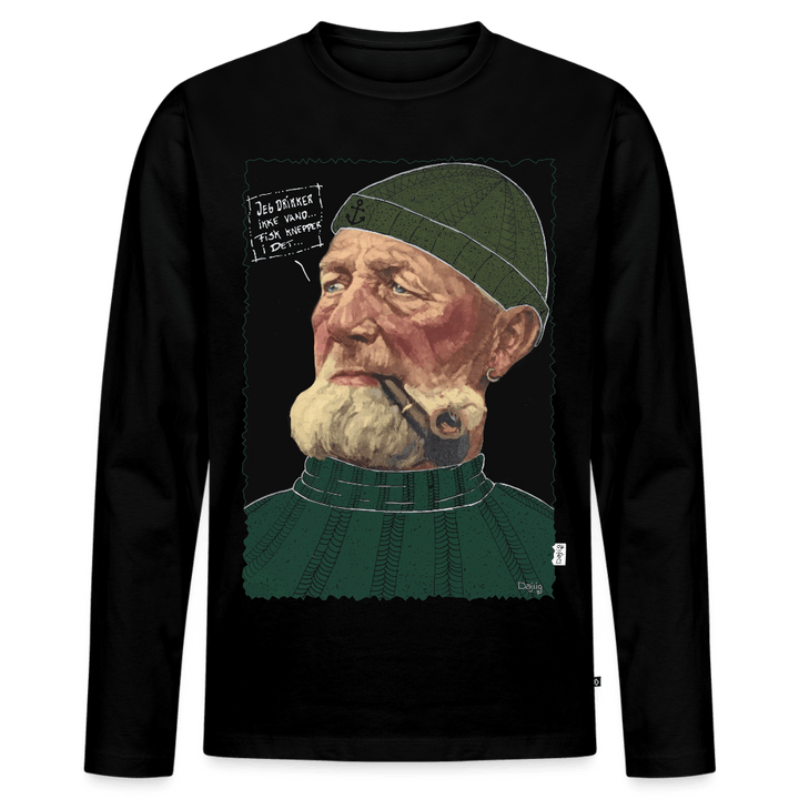 Anker Bådsmand - Herre Langærmet Trøje - Premium økologisk langærmet T-shirt til mænd - sort - Dajlig