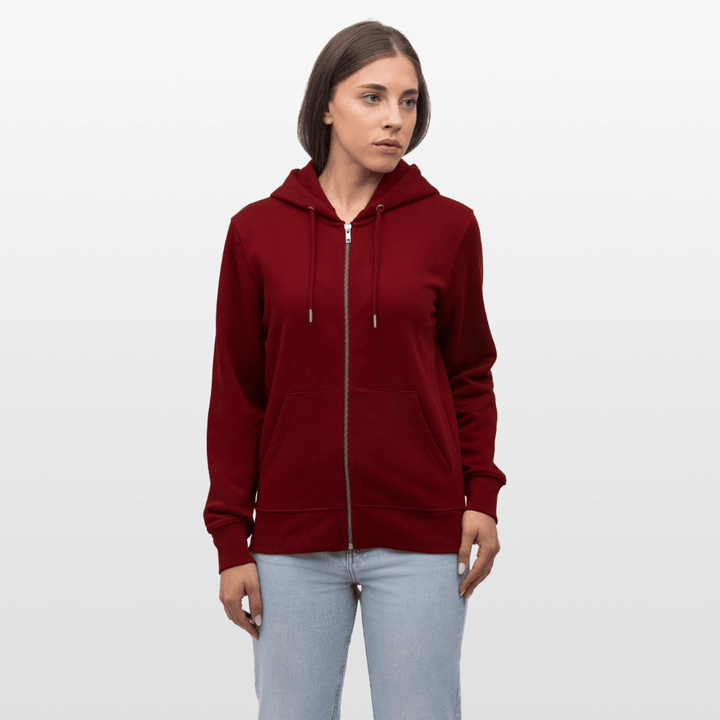 Anker Bådsmand - Kraftig Unisex Hættetrøje m. lynlås - Stanley/Stella økologisk unisex - hættejakke CULTIVATOR - burgunder - rød - Dajlig