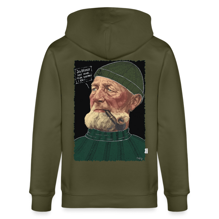 Anker Bådsmand - Kraftig Unisex Hættetrøje m. lynlås - Stanley/Stella økologisk unisex - hættejakke CULTIVATOR - khaki - Dajlig