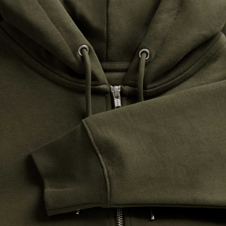 Anker Bådsmand - Kraftig Unisex Hættetrøje m. lynlås - Stanley/Stella økologisk unisex - hættejakke CULTIVATOR - khaki - Dajlig