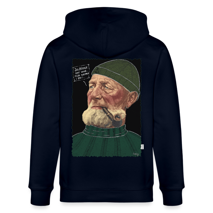 Anker Bådsmand - Kraftig Unisex Hættetrøje m. lynlås - Stanley/Stella økologisk unisex - hættejakke CULTIVATOR - marineblå - Dajlig