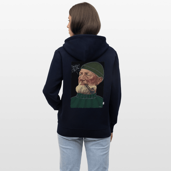 Anker Bådsmand - Kraftig Unisex Hættetrøje m. lynlås - Stanley/Stella økologisk unisex - hættejakke CULTIVATOR - marineblå - Dajlig