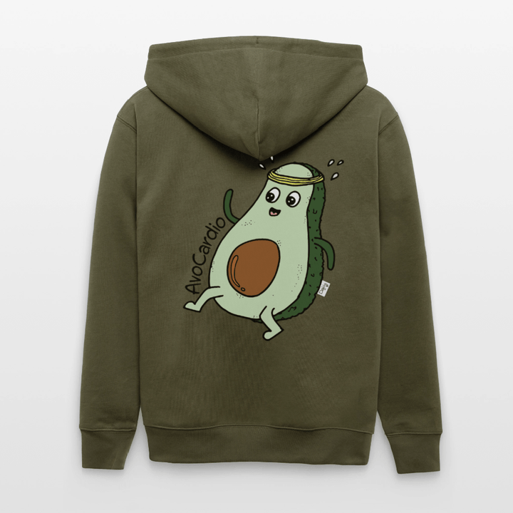 AvoCardio - Kraftig Unisex Hættetrøje m. lynlås - Stanley/Stella økologisk unisex - hættejakke CULTIVATOR - khaki - Dajlig.dk