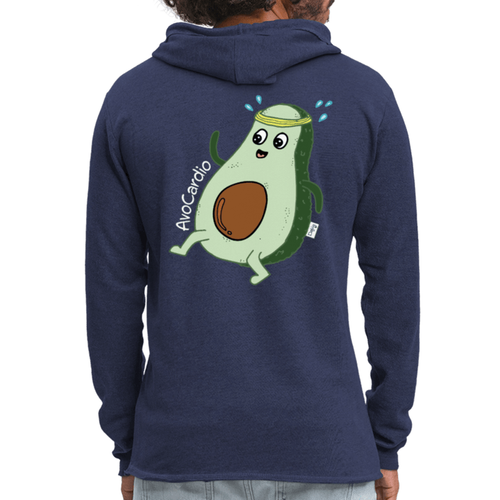 AvoCardio - Let Unisex Hættetrøje - Let sweatshirt med hætte, unisex - marineblå meleret - Dajlig.dk