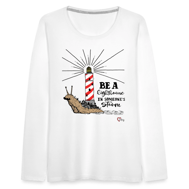 Be a Lighthouse Snegl - Dame Langærmet Trøje - Dame premium T-shirt med lange ærmer - hvid - Dajlig.dk