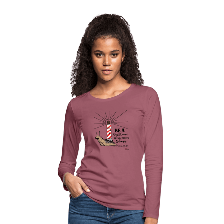 Be a Lighthouse Snegl - Dame Langærmet Trøje - Dame premium T-shirt med lange ærmer - rødviolet - Dajlig