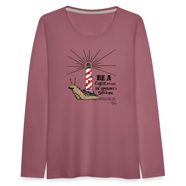 Be a Lighthouse Snegl - Dame Langærmet Trøje - Dame premium T-shirt med lange ærmer - rødviolet - Dajlig