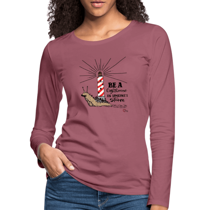 Be a Lighthouse Snegl - Dame Langærmet Trøje - Dame premium T-shirt med lange ærmer - rødviolet - Dajlig