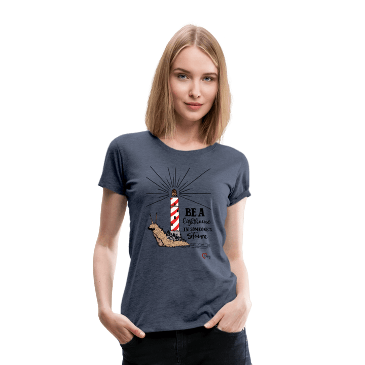 Be a Lighthouse Snegl - Eksklusiv Dame T-shirt - Dame premium T-shirt - blåmeleret - Dajlig