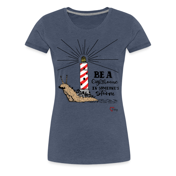 Be a Lighthouse Snegl - Eksklusiv Dame T-shirt - Dame premium T-shirt - blåmeleret - Dajlig