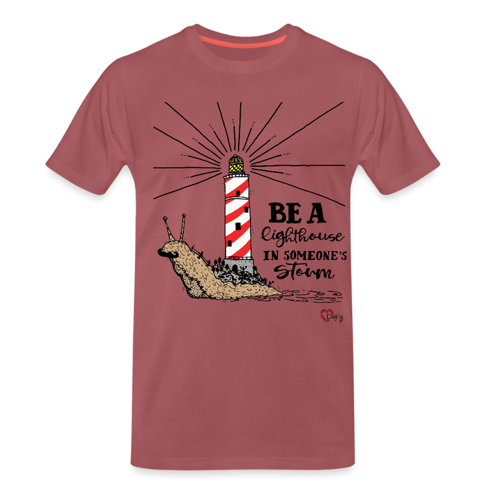 Be a Lighthouse Snegl - Eksklusiv Herre T-shirt - Herre premium T-shirt - forvasket bordeaux - Dajlig