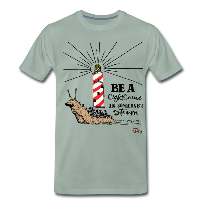 Be a Lighthouse Snegl - Eksklusiv Herre T-shirt - Herre premium T-shirt - grågrøn - Dajlig