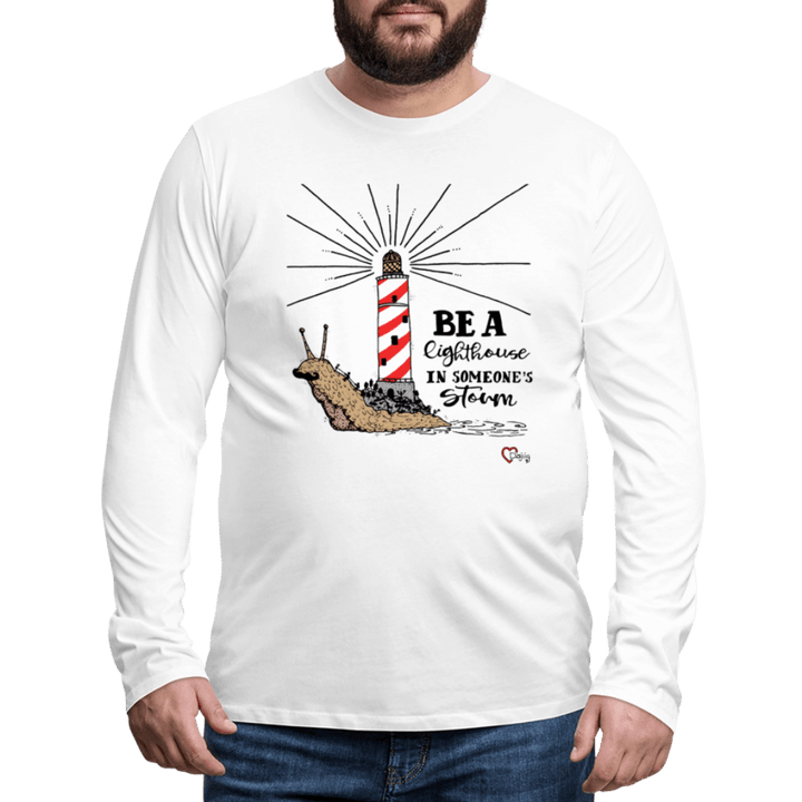 Be a Lighthouse Snegl - Herre Langærmet Trøje - Herre premium T-shirt med lange ærmer - grå meleret - Dajlig.dk