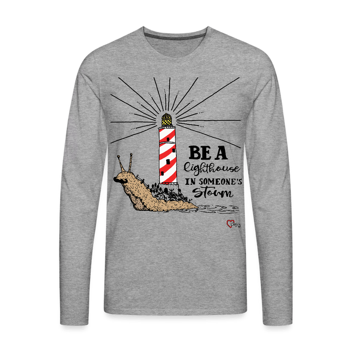 Be a Lighthouse Snegl - Herre Langærmet Trøje - Premium langærmet Herre - T-shirt - grå meleret - Dajlig