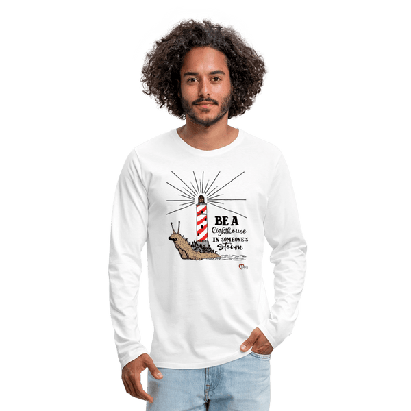 Be a Lighthouse Snegl - Herre Langærmet Trøje - Premium langærmet Herre - T-shirt - hvid - Dajlig