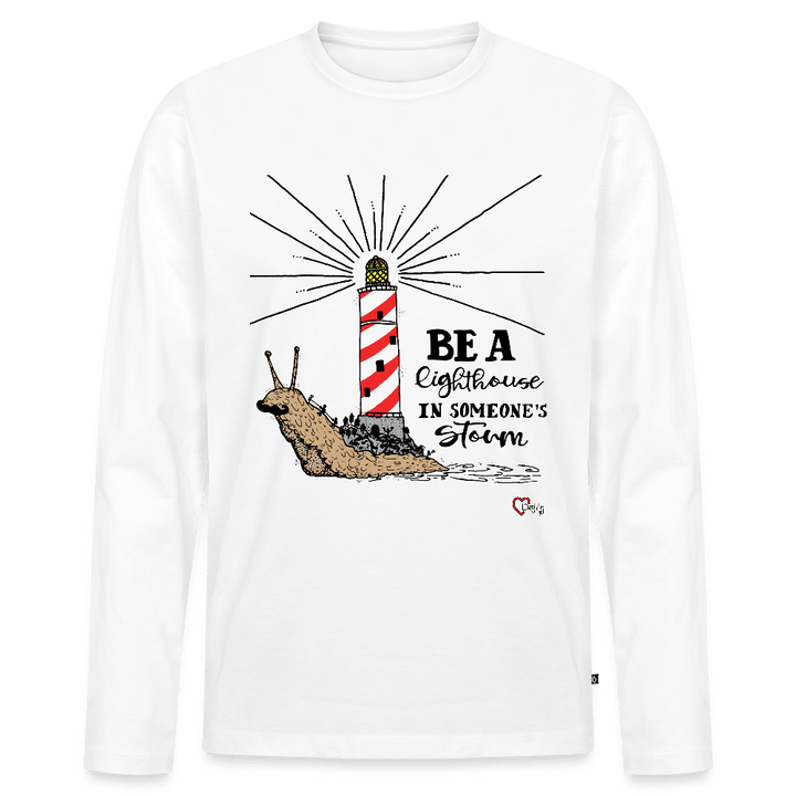 Be a Lighthouse Snegl - Herre Langærmet Trøje - Premium langærmet Herre - T-shirt - hvid - Dajlig